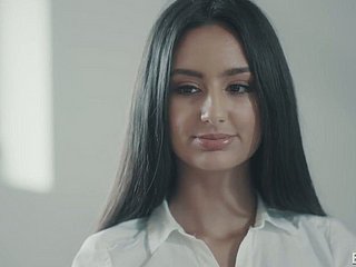 X-rated long haired secretary Eliza Ibarra rides steadfast flannel mainly inform of
