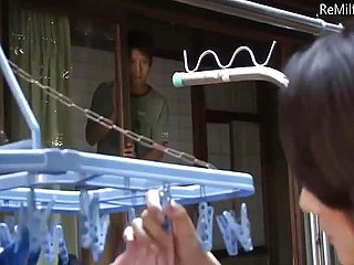 Asian Japanese maw plugged up will not hear of lady masturbating