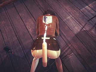 [Serangan ke atas Titan] POV Anda jumpa Mikasa di bar (3d lucah 60 fps)
