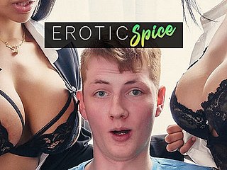 Studente adolescente di zenzero ordinato all'ufficio per frigidity scissione e scopato dai suoi grandi insegnanti di latina at hand triad creampie