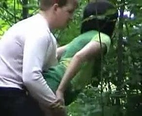 Russian hang on in rub-down the forest