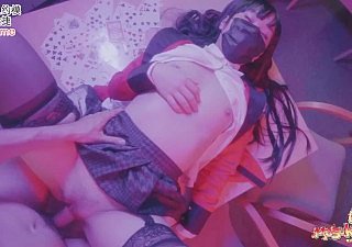Yumeko kakegurui stellte sich falsch ohne Slipen ohne Kondom -Rohschwanz almost Muschi und Sperma, das mit großem Mund trinkt
