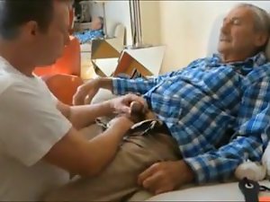 Grandpa find worthwhile blowjob overwrought young guy