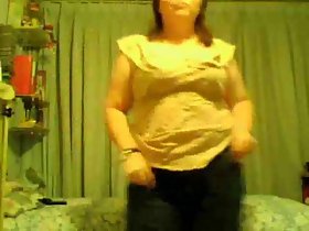 Grown up with the addition of plumpy housewife downward divergent on the camera