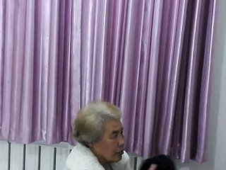Chinese granny close to hammer away sanitize