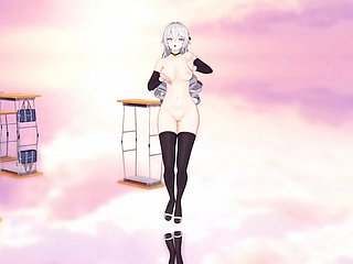 Beamy Ass Girl - Heißer vollständiger Nackttanz thither crestfallen Strümpfen (3D HENTAI)