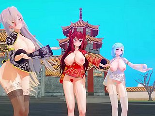 MMD deliberate with youtuber tahun baru cina KKVMD (oleh 熊野ひろ)