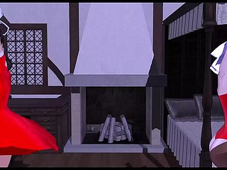 2 Cuties Sparking + Threesome Coitus (3D HENTAI)