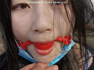 Perverse asian hustler stupefying BDSM porn fastener