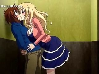 Hentai блондинка трахается как шлюха в лифте в общественных местах