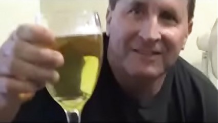 Demented Sissy Pervert Tom Pearl Drinks His Piss